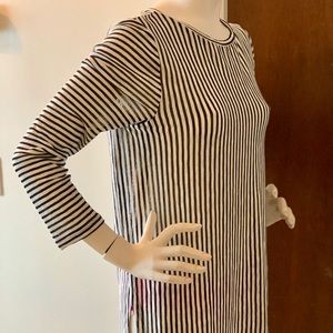 ZARA Black & White Small Vertical Stripe Tunic